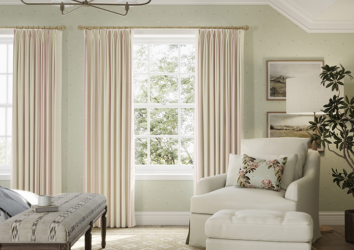 Adelaide, Winnies Stripe Rosies Pink - Made to Measure Curtains - Image 3